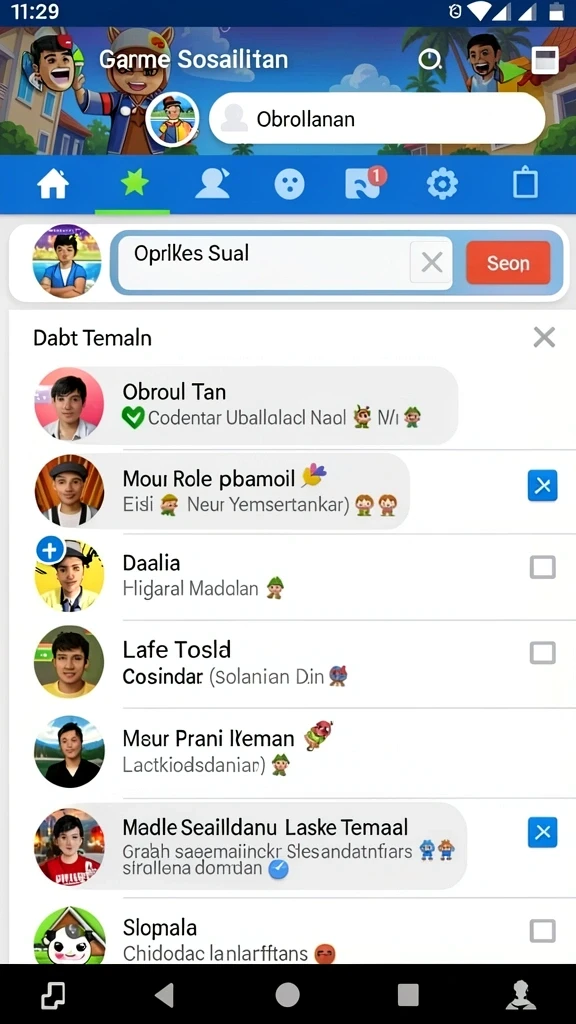 Interaksi dengan karakter lain dalam dunia fantasi.
