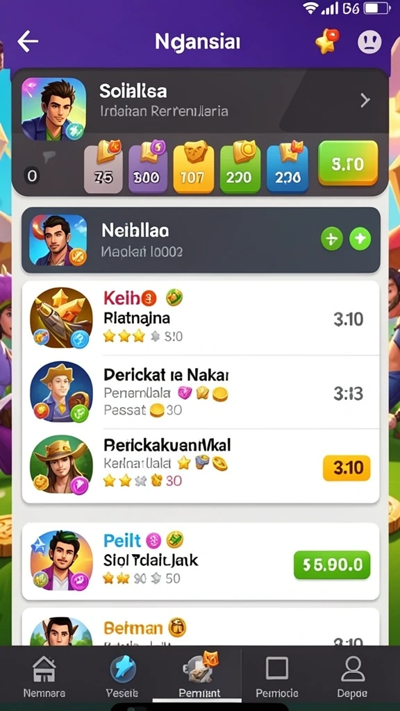Screenshot menunjukkan antarmuka permainan yang menarik.