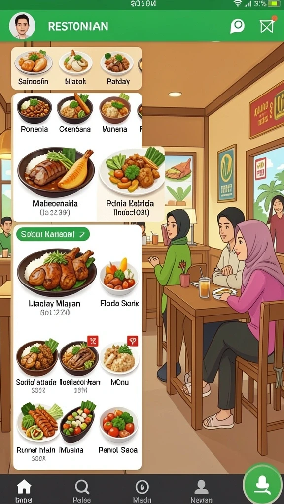 Tampilan awal yang menarik dan mudah dinavigasi.