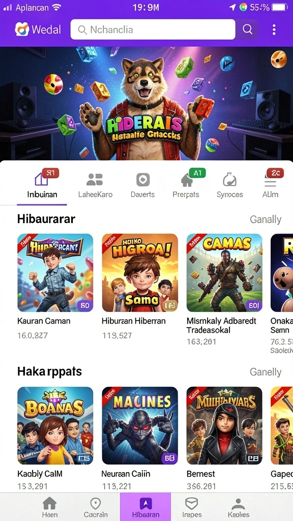 Beragam pilihan permainan yang menyenangkan dan adiktif.