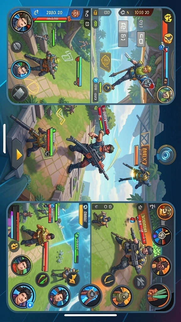 Screenshot dari mode multiplayer yang sedang aktif di MR888.