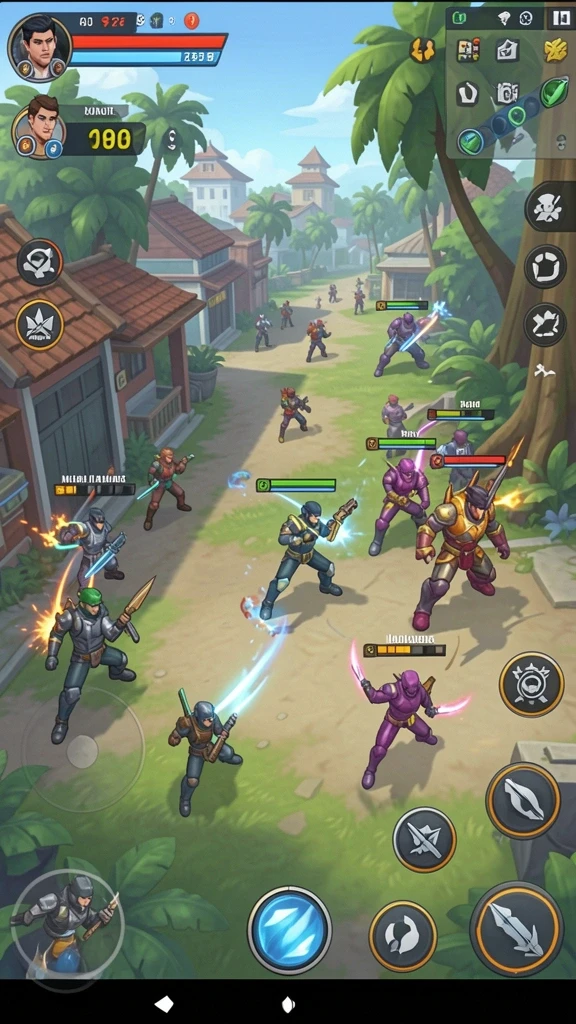 Tampilan awal game dengan karakter pilihan.